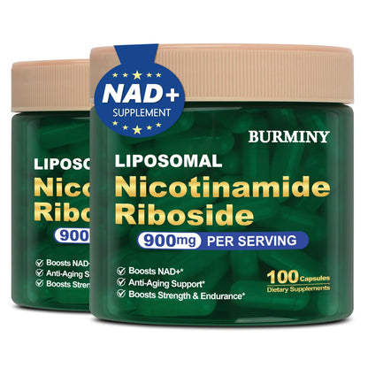 BURMINY NAD Supplement, NAD Nicotinamide Riboside Resveratrol 900mg, Liposomal NAD Supplements for Women & Man, High Purity NMNH Supplement Alternative for Anti-Aging, Energy, Focus - 2Pcs BURMINYBuy Supplements Australia