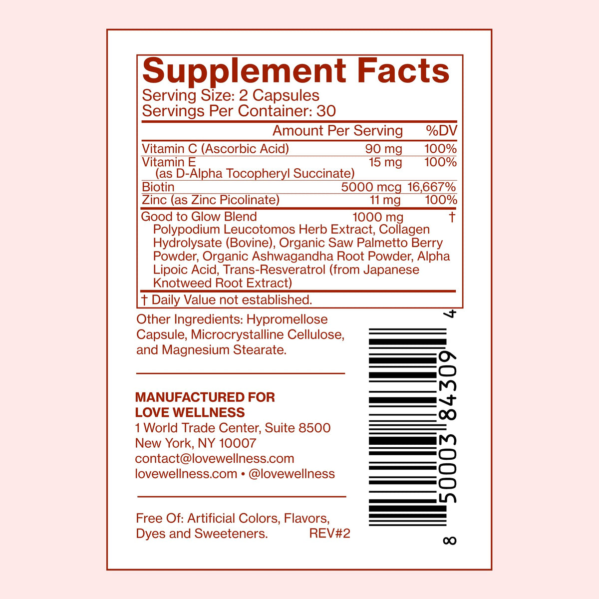 Love Wellness Good to Glow | Collagen Supplement with Biotin, Vitamin C, E, Ashwagandha & Zinc | Promotes Smooth, Glowing & Clear Skin | Enhances Smoothness & Promotes Healthy Skin | 60 Count Love WellnessBuy Supplements Australia