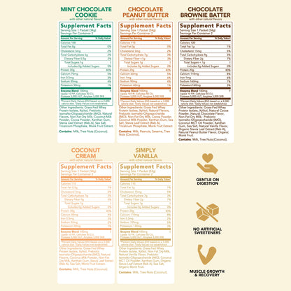 Clean Simple Eats Whey Protein Powder, Variety Pack, Naturally Sweetened Flavors, 100% Grass Fed Protein Powder with Digestive Enzymes & No Artificial Ingredients