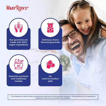MaryRuth Organics Sugar Free Immunity Gummies | Powerful Blend | Elderberry Vitamin C & Zinc | Vitamin D3 & Echinacea | Immune Support Supplement | Gummies for Kids & Adults | Vegan | Non GMO | 90ct MARYRUTH'SBuy Supplements Australia