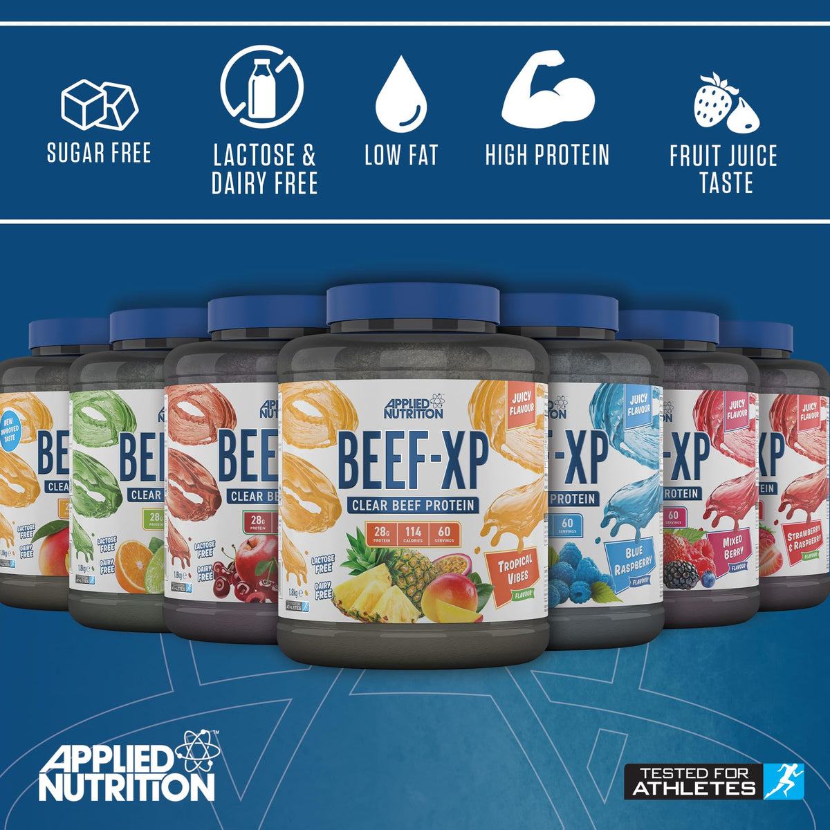 Applied Nutrition Beef XP - Clear Hydrolysed Beef Protein Isolate, Fruit Juice Style, Dairy Free Beef Protein Powder Applied NutritionBuy Supplements Australia