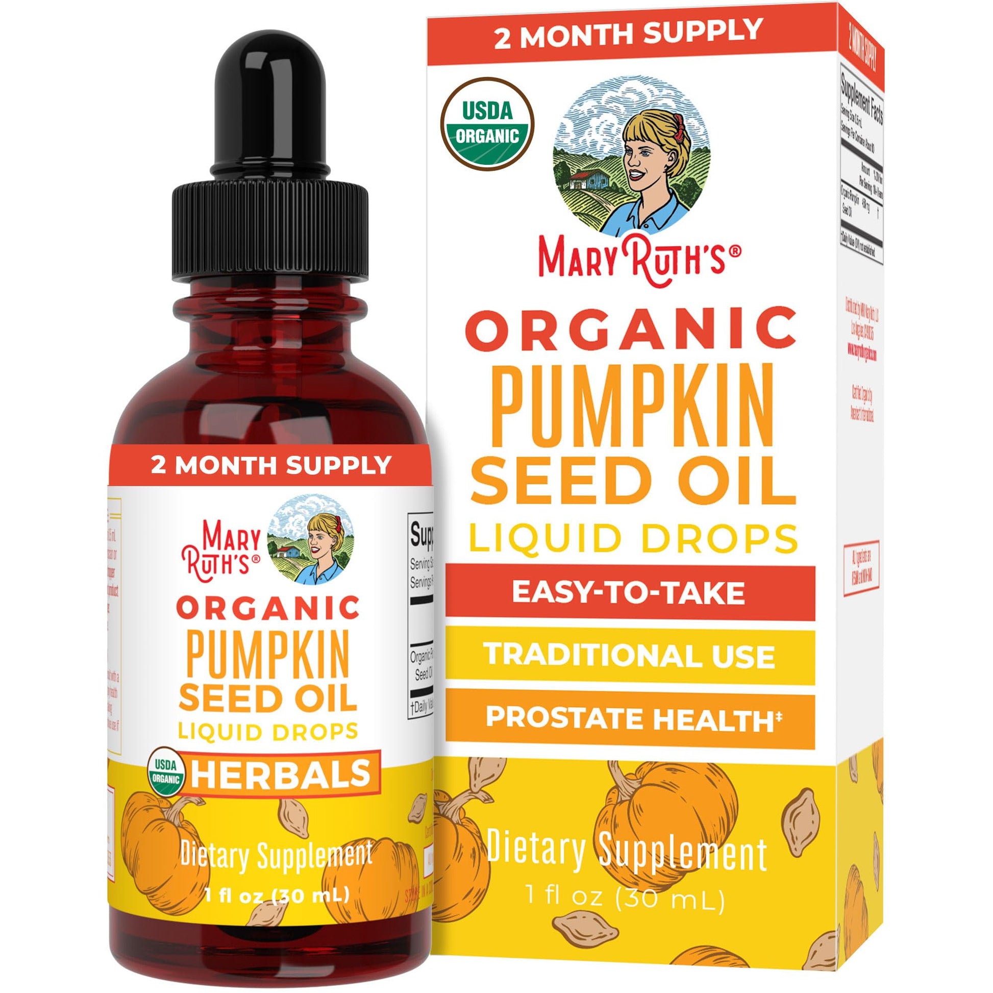 MaryRuth Organics Pumpkin Seed Oil Cold Pressed | 2 Month Supply | USDA Organic Pumpkin Seed Liquid Drops for Men and Women | Urinary Health in Men | Sugar Free | Vegan | Non-GMO | 60 Servings MARYRUTH'SBuy Supplements Australia