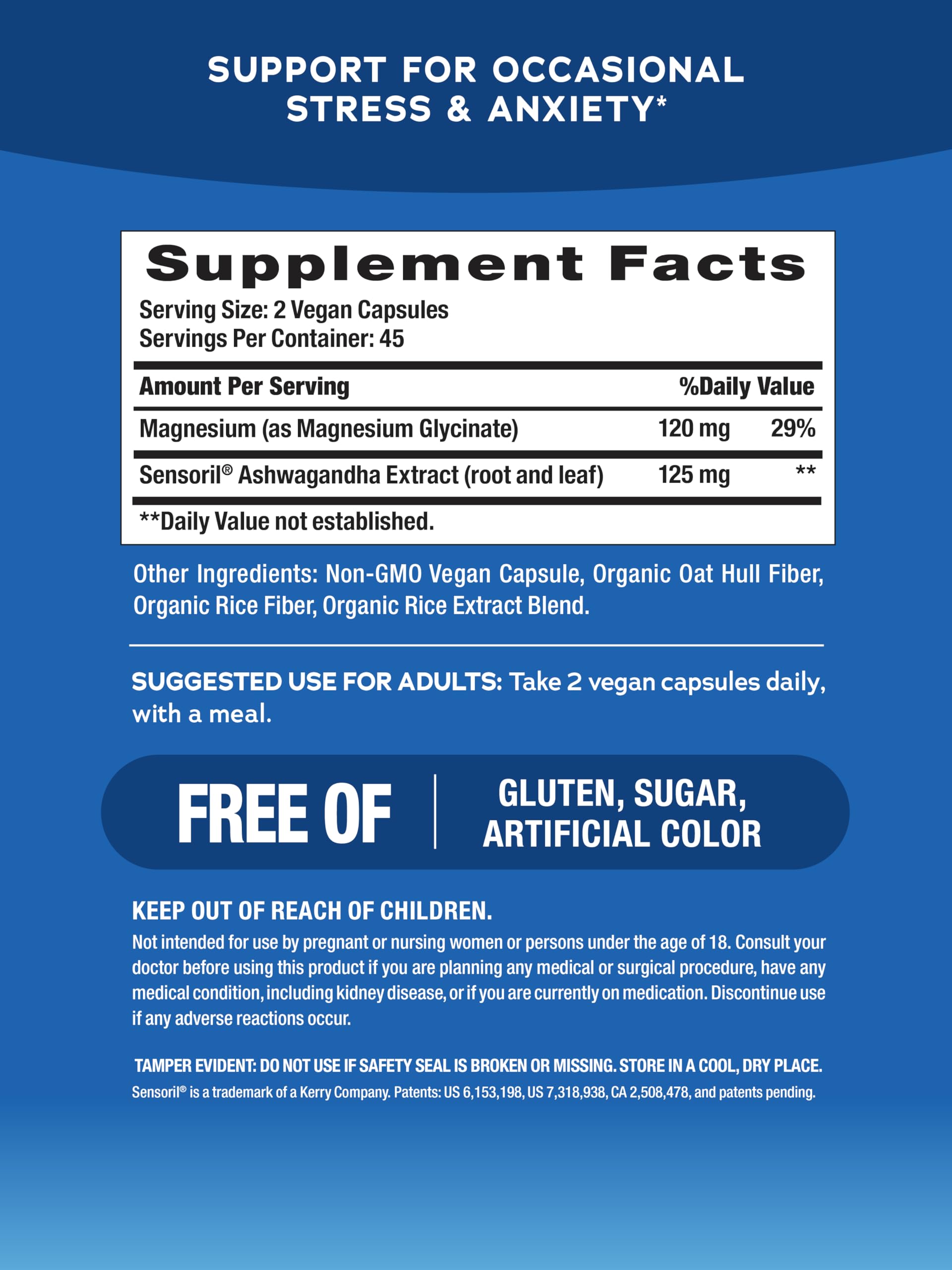 Natural Vitality Calm Ashwagandha + Magnesium Glycinate Capsules | Support for Occasional Stress & Anxiety | Gluten Free Supplement | 90 Count Natural VitalityBuy Supplements Australia