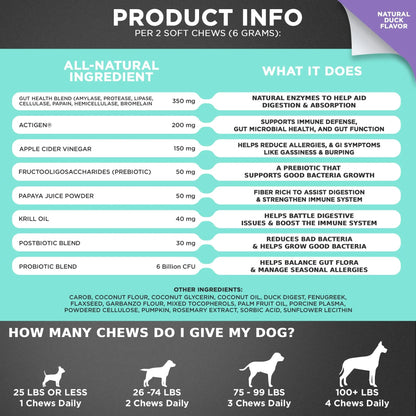Googipet Probiotics for Dogs Digestive Health - Prebiotics and Probiotics Chews for Dog Yeast Infection Treatment + Digestive Enzymes - Dog Probiotics for Itchy Skin & Ears w/Papaya, Pumpkin, & Fiber GOOGIPET NATURAL PET PRODUCTSBuy Supplements Australia