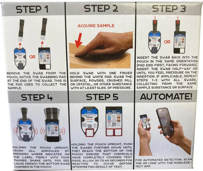 MobileDetect Pouch Residue Detection Multi-Drug Test Kit - Rapid Surface Residue Detector MobileDetect PouchBuy Supplements Australia