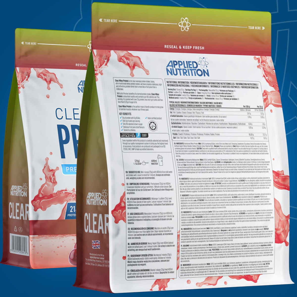 Applied Nutrition Clear Whey Isolate - Whey Protein Isolate, Refreshing High Protein Powder Applied NutritionBuy Supplements Australia