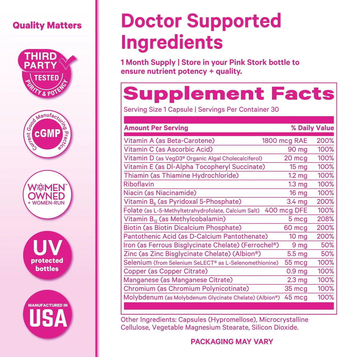 Pink Stork Total Women's Multivitamin - 19 Essential Vitamins for Women & Nutrients – Energy, Metabolism, Hormone, Immune & Mood Support Pink StorkBuy Supplements Australia