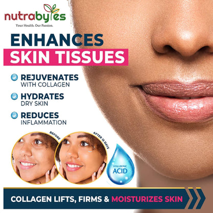 High Strength Marine Collagen with Hyaluronic Acid, Retinol and Vitamin C | 180 Capsules - 3 Months Supply NUTRABYTESBuy Supplements Australia