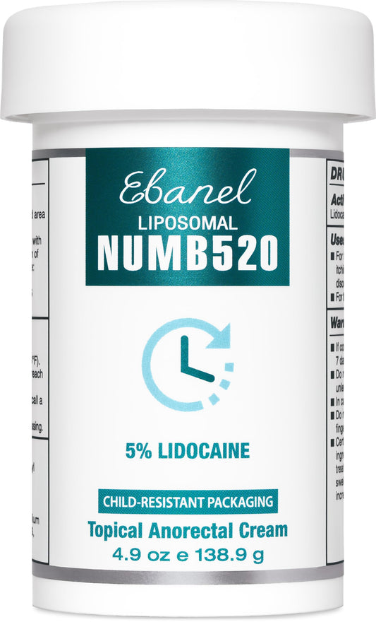 Ebanel 5% Lidocaine Numbing Cream, Pain Relief Burn Itch Cream, Maximum Strength Topical Anesthetic with Allantoin, Vitamin E for Local and Anorectal Uses, Hemorrhoid Treatment, 4.9 Oz Gosupps WWW buy supplements Au