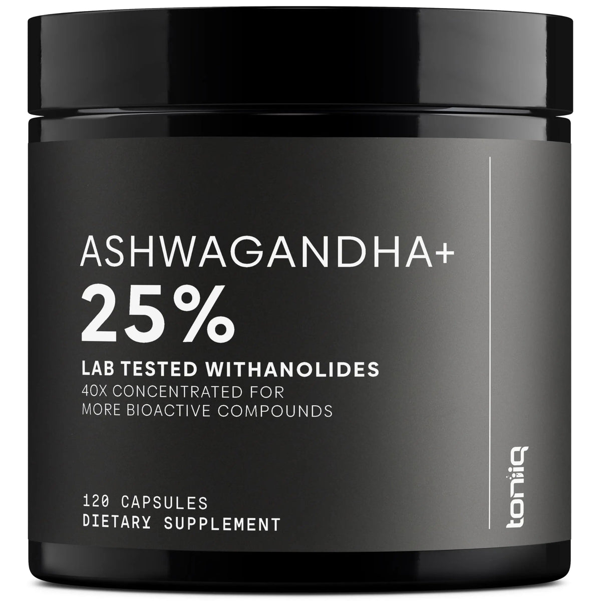 Toniiq Ashwagandha – 40:1 Concentrated Extract – 25% Withanolides – Wild Harvested in India – Highly Bioavailable with Black Pepper – Third-Party Tested – 120 Capsules - 1,300mg per Serving Toniiq buy supplements Au