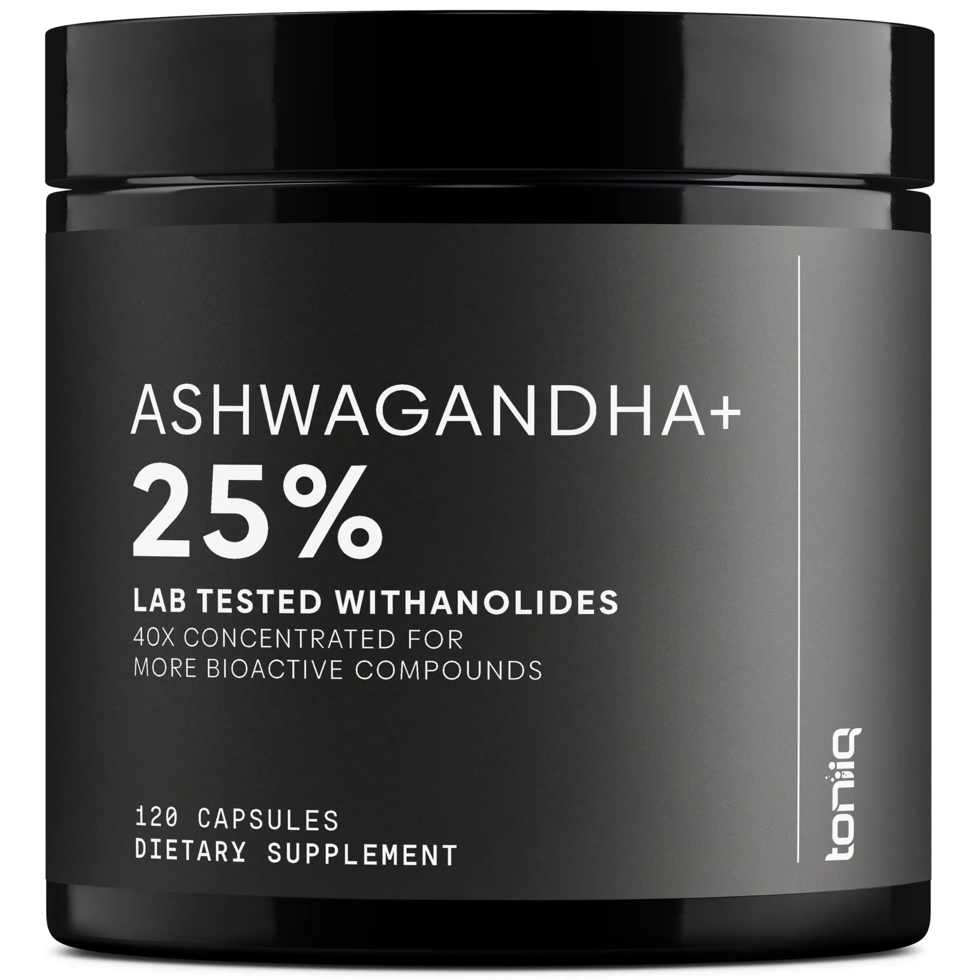 Toniiq Ashwagandha – 40:1 Concentrated Extract – 25% Withanolides – Wild Harvested in India – Highly Bioavailable with Black Pepper – Third-Party Tested – 120 Capsules - 1,300mg per Serving Toniiq buy supplements Au