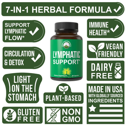 Lymphatic Drainage Supplement. 7-in-1 Lymph System Support Capsules to Detox & Cleanse. with Vegan Ingredients Echinacea Root, Red Clover Blossom, Burdock Root, Red Root, Licorice Root for Women, Men Peak PerformanceBuy Supplements Australia