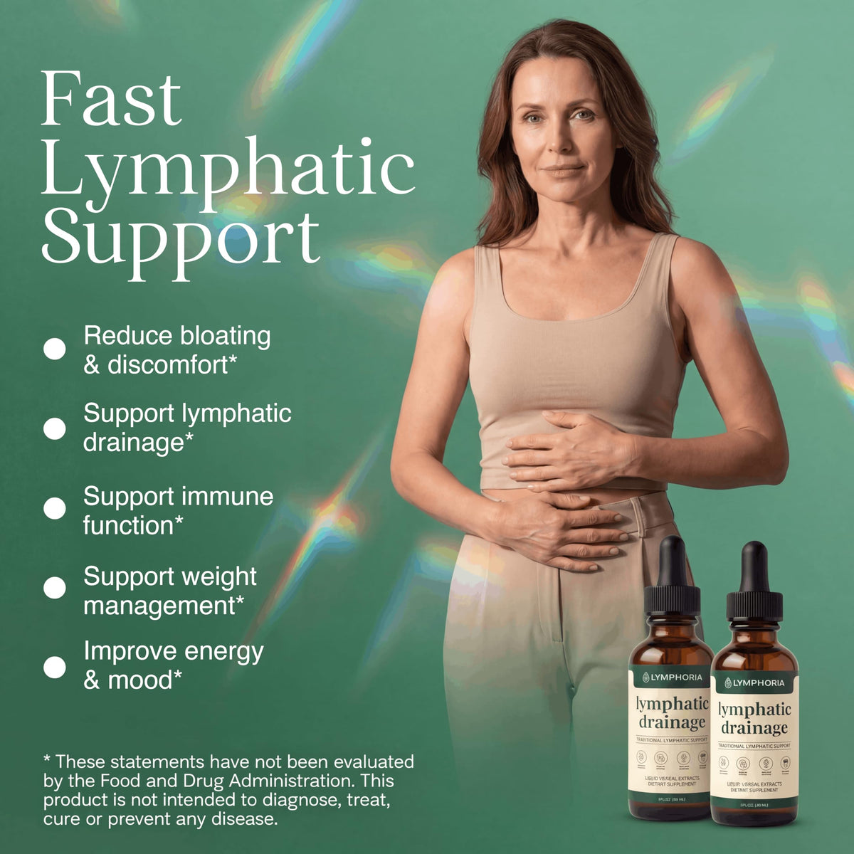 LYMPHORIA Lymphatic Drainage Drops for Bloat Relief & De-Puff – Cleavers, Red Clover, Stillingia Root & Prickly Ash Bark – Lymph Node Detox Cleanse, Fluid Retention – Alcohol-Free, Vegan, 2 Fl Oz LYMPHORIA buy supplements Au