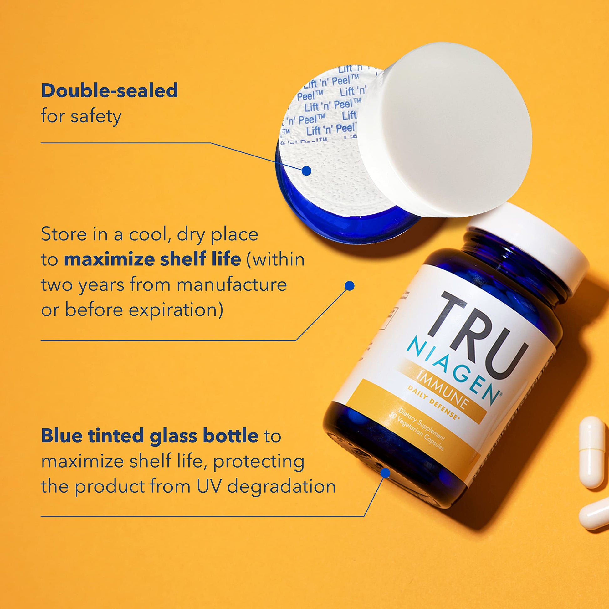 TRU NIAGEN Immune Support Supplement - Daily Defense, Vitamin C from Fermentation, Vegan Vitamin D3 2000 IU, Zinc, Plus Theracurmin (Curcumin) + Multi Award-Winning NAD Boosting Niagen 150mg 60ct TRU NIAGENBuy Supplements Australia