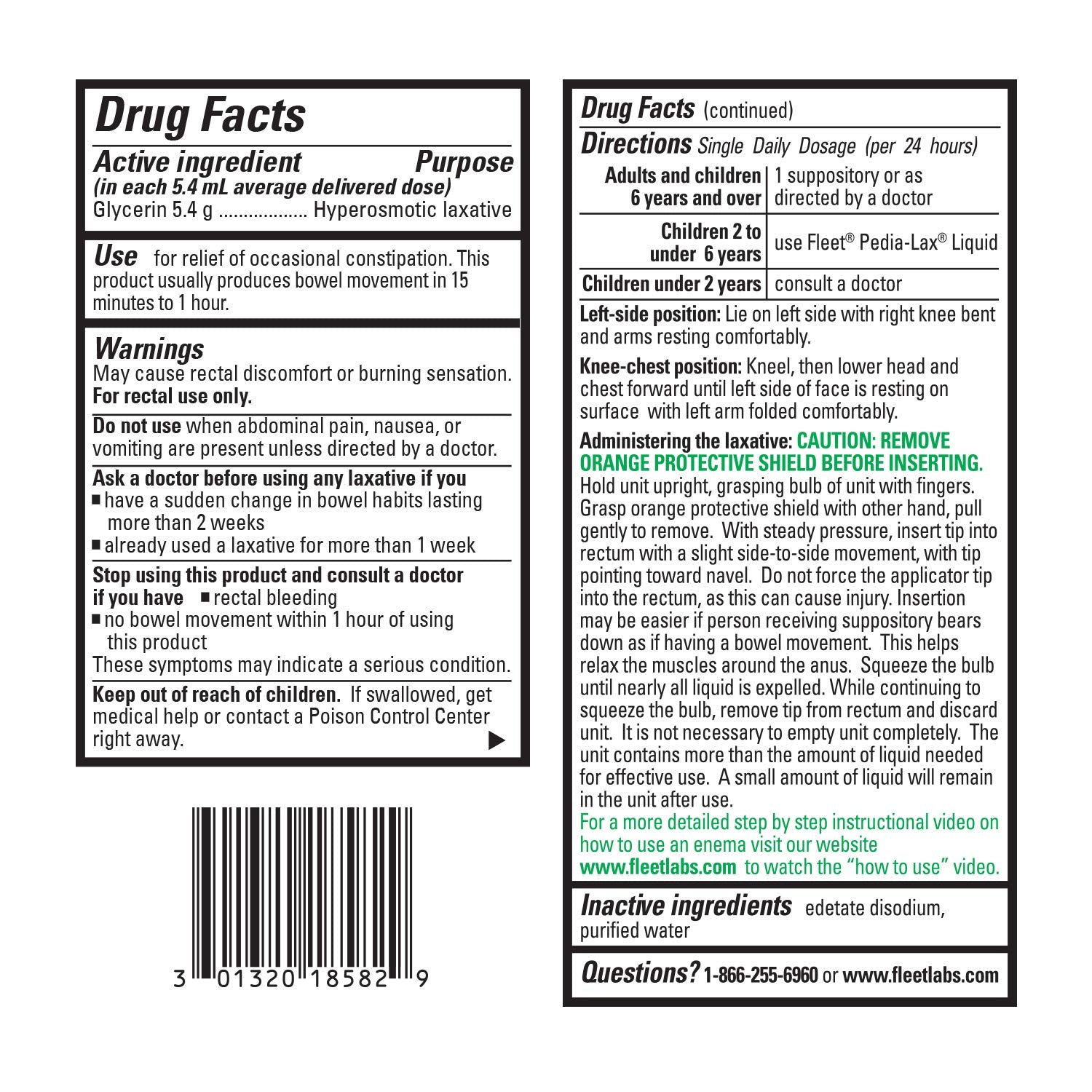Fleet Liquid Glycerin Suppositories 4 Each FleetBuy Supplements Australia