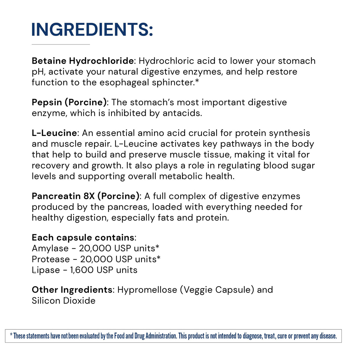BodyHealth Digestive Enzymes Full Spectrum Digestive Support (180 caps), Betaine, Pepsin, Pancreatin BPP Loaded with Enzymes and Probiotics, Re
