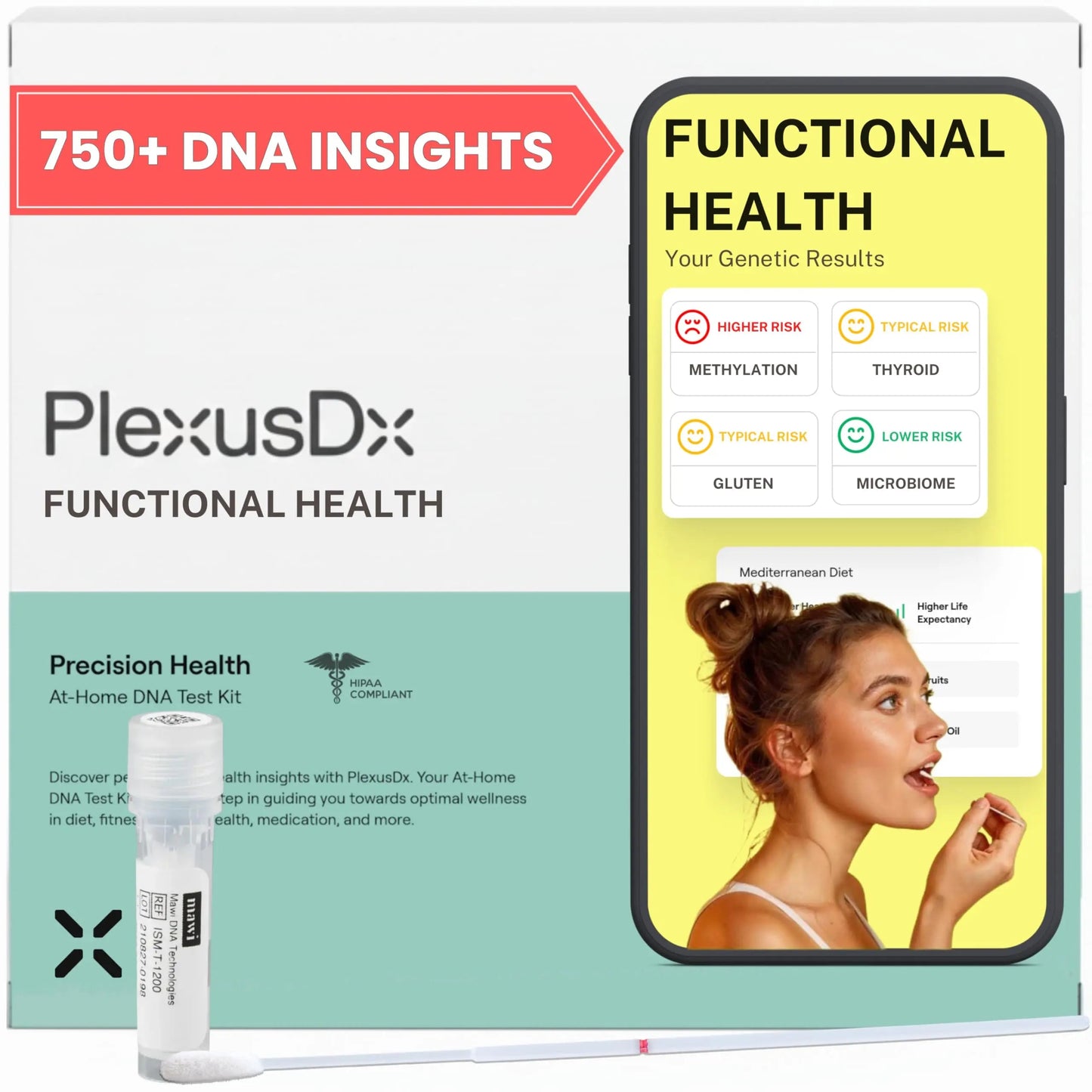 Genetic Methylation Test & Functional Health DNA Test | 750+ DNA Reports Including MTHFR, Cardiovascular, Nutrition, Gut Health, Hormones, Microbiome | Supplement & Diet Recommendations PlexusDXBuy Supplements Australia