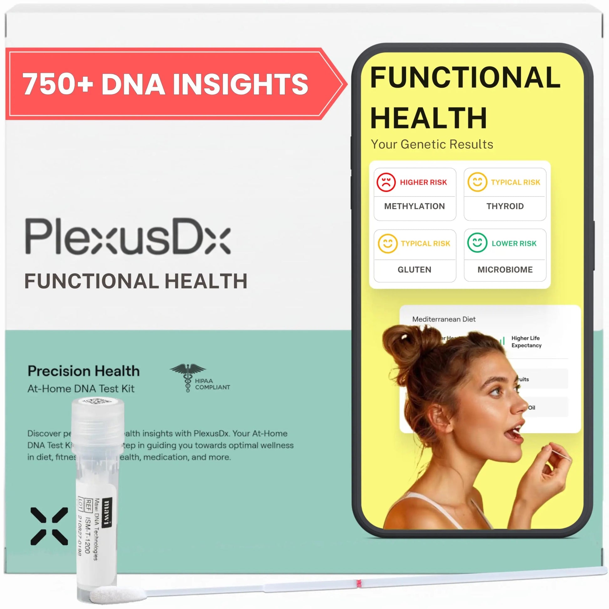 Genetic Methylation Test & Functional Health DNA Test | 750+ DNA Reports Including MTHFR, Cardiovascular, Nutrition, Gut Health, Hormones, Microbiome | Supplement & Diet Recommendations PlexusDXBuy Supplements Australia