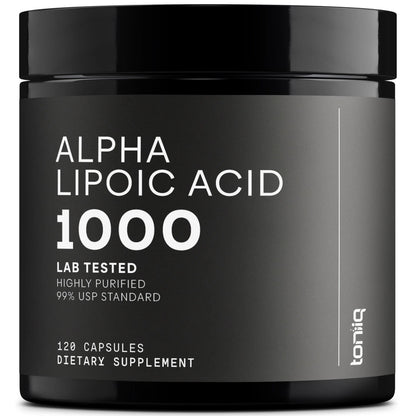 Toniiq 1000mg Ultra High Strength Alpha Lipoic Acid Capsules - Highly Purified 99%+ USP Standard - 120 Capsules ALA Supplement Toniiq buy supplements Au