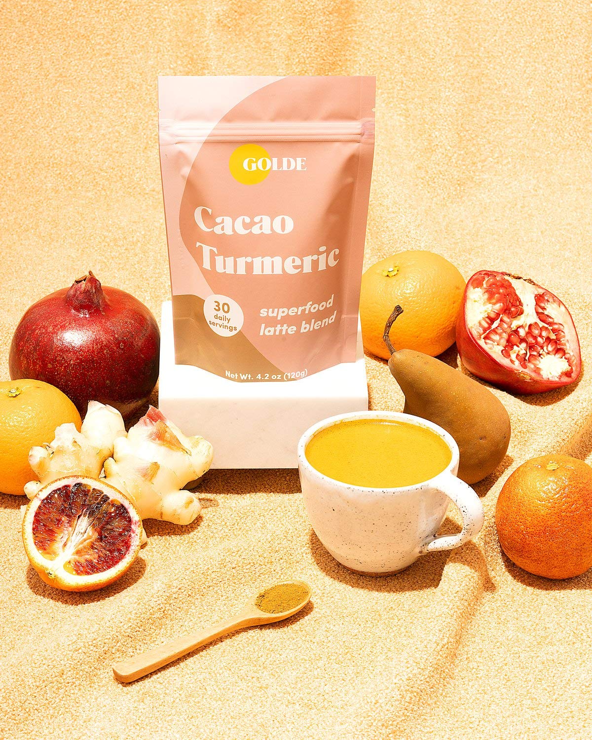 GOLDE - Superfood Latte Blend - Cacao Turmeric - Plant Based w/Turmeric, Cacao, & Coconut Milk Powder - Healthy Hot Cocoa - Coffee Replacement - Vegan, Keto, & Sugar-Free - 30 Servings GOLDEBuy Supplements Australia