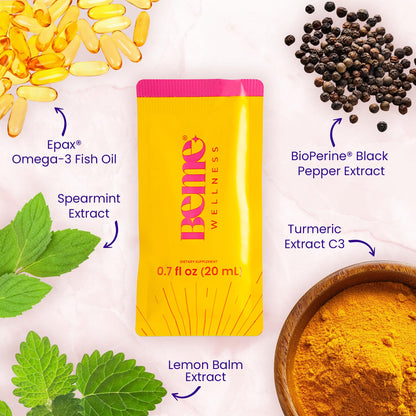 BeMe Liquid Omega 3 Fish Oil - Turmeric Curcumin, Lemon Balm Extract & Omega 3 Supplement for Women - Patented EPAX® for Quick Absorption & high bioavailability - Supports Memory & Brain Health BeMeBuy Supplements Australia