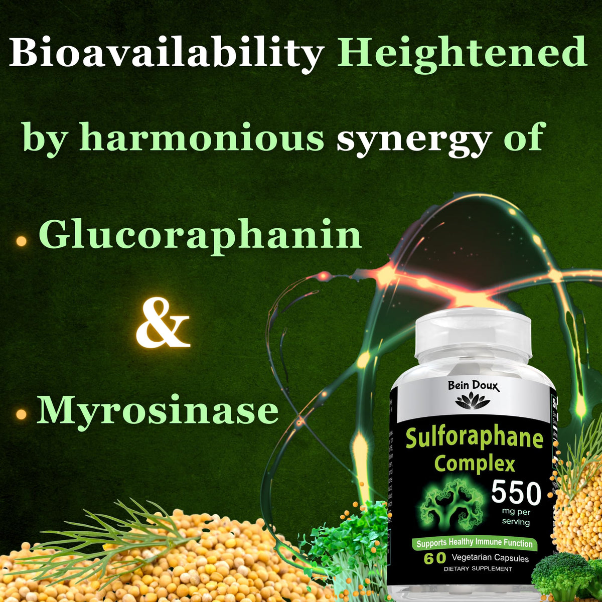 550mg Sulforaphane Supplement with Glucoraphanin and Myrosinase | Broccoli Supplemen BEIN DOUXBuy Supplements Australia