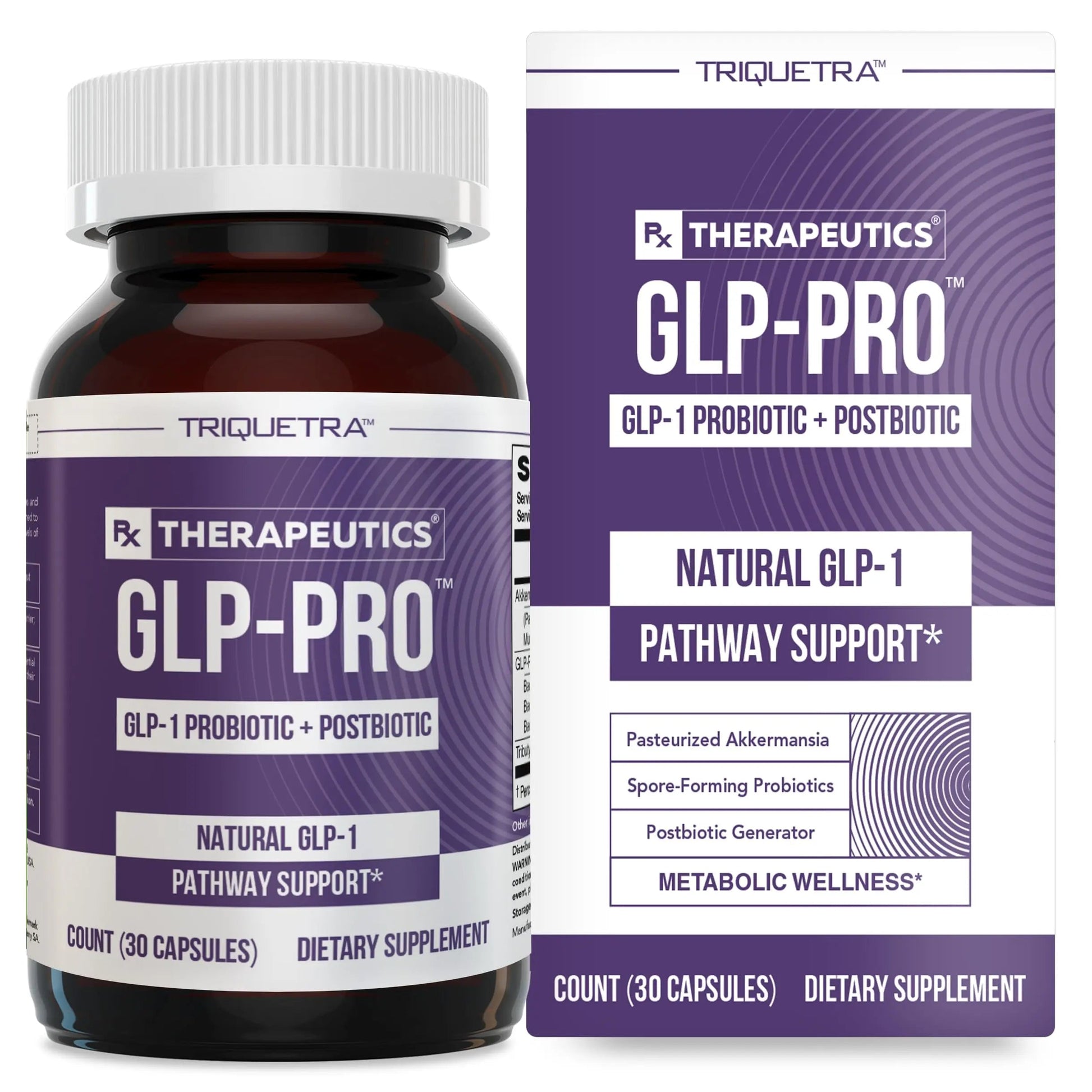 GLP-Pro™: Probiotic & Postbiotic Blend for Natural GLP-1 Support — Akkermansia MucT™, ButyraGen® Butyrate Generator & Spore Bacillus — Healthy Appetite, SCFA & Metabolic Balance — 30 Count Triquetra HealthBuy Supplements Australia