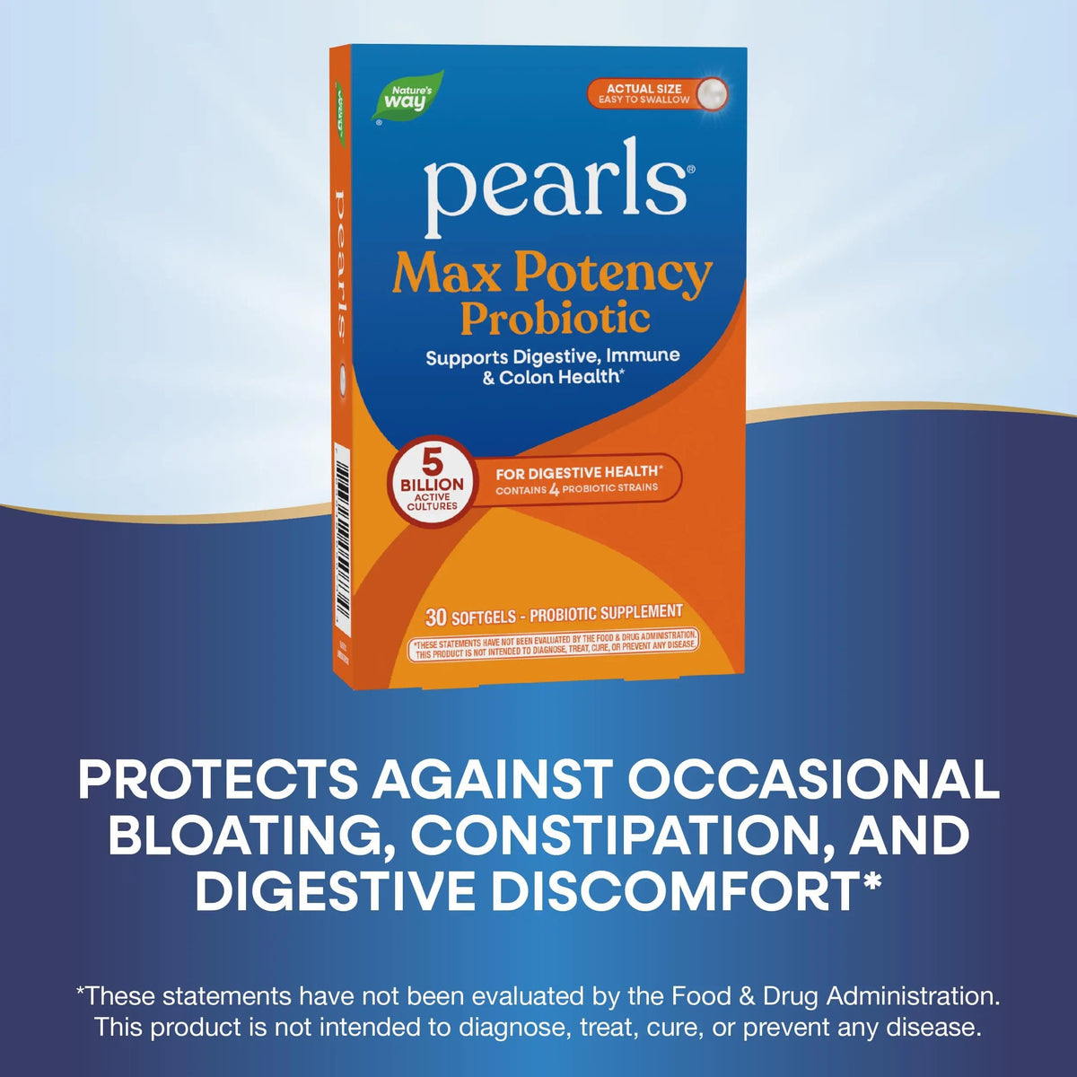 Nature's Way Pearls Max Potency Probiotic for Men and Women, Supports Digestive, Immune, Colon Health*, 5 Billion Live Cultures, No Refrigeration Required, 30 Softgels Nature's WayBuy Supplements Australia
