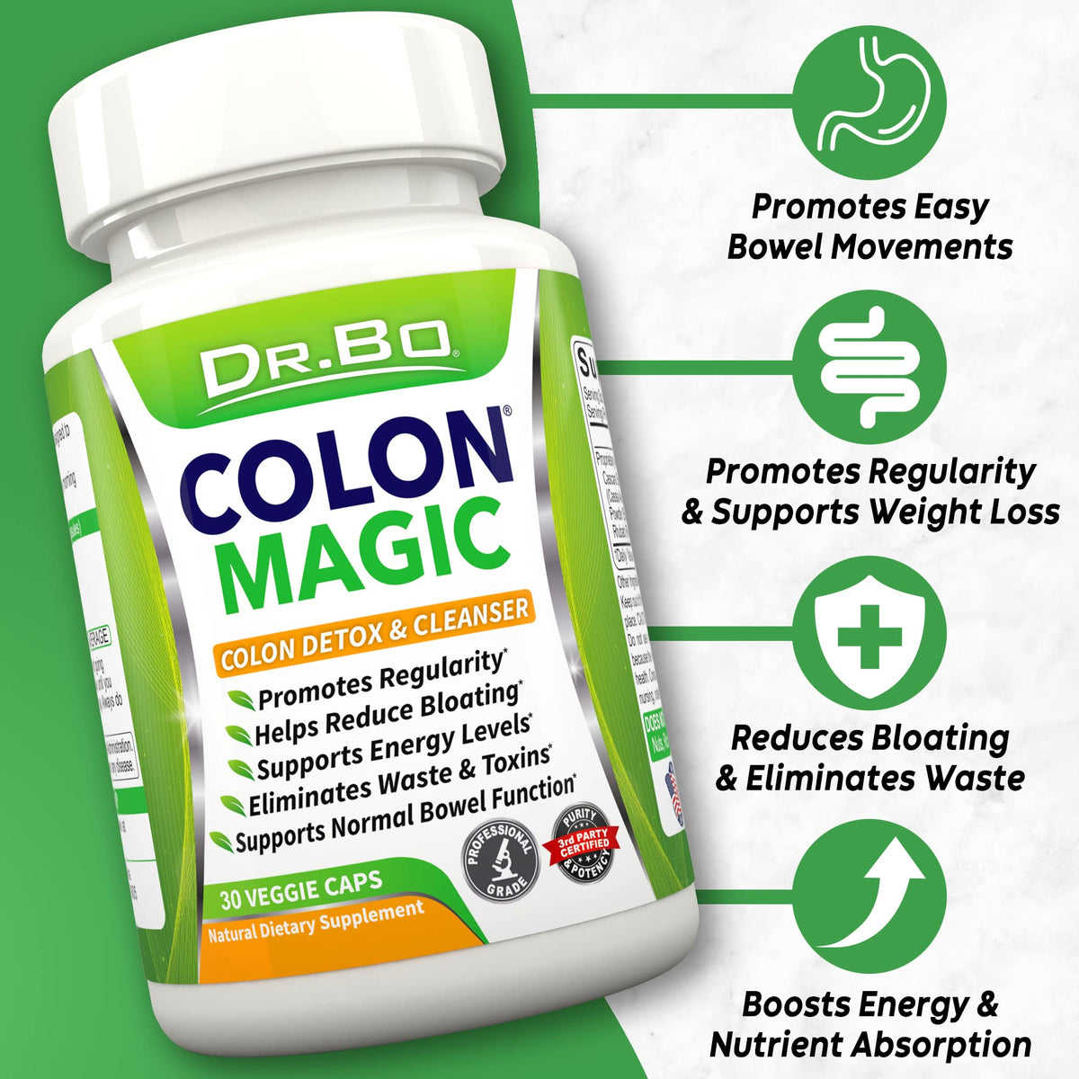 Colon Cleanse Detox Formula - Natural Bowel Cleanser Pills for Intestinal Bloating & Fast Digestive DR. BOBuy Supplements Australia