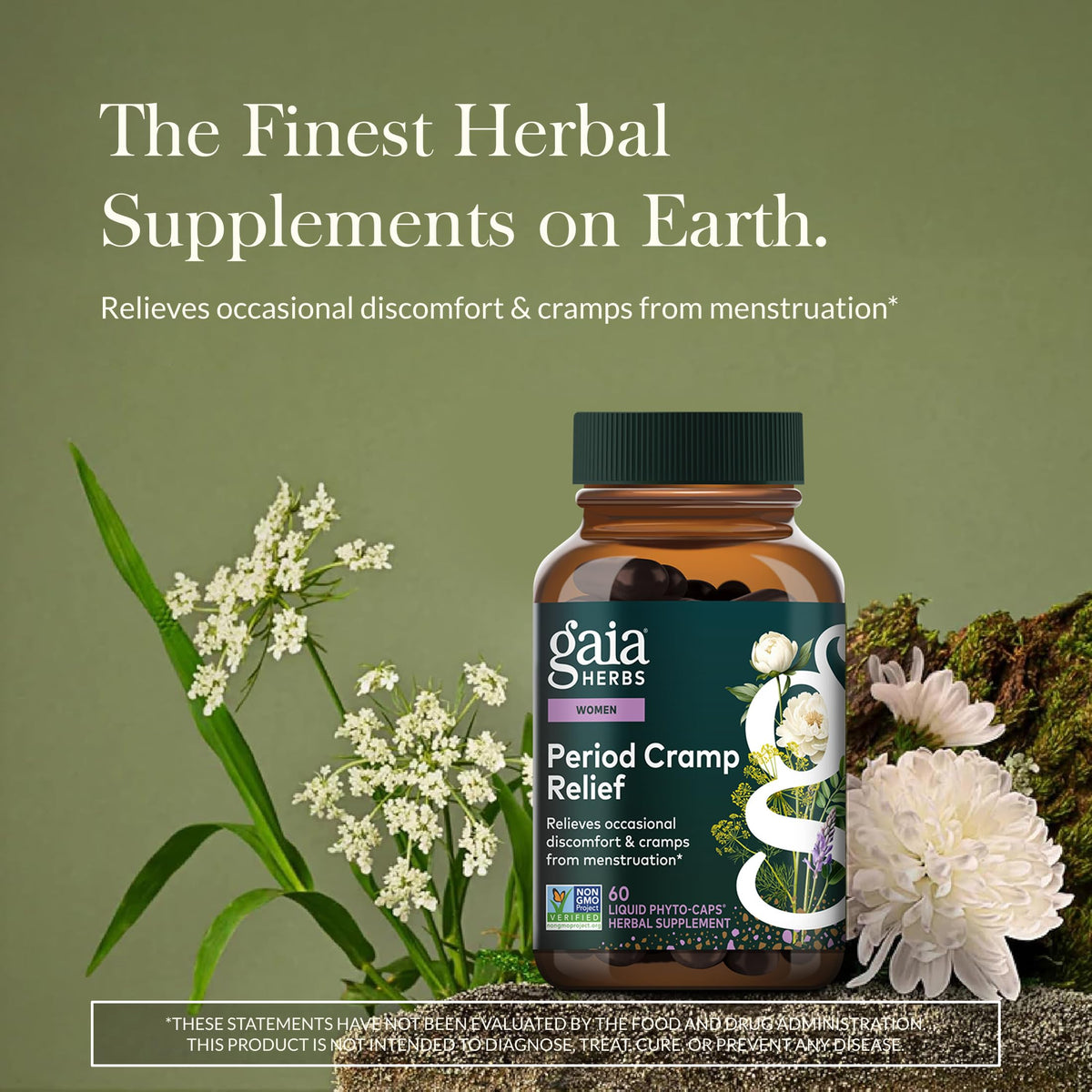 Gaia Herbs Cramp Relief - Herbal Supplement for Period Cramp Relief* - Made with Fennel Seed, Licorice Root & More - 60 Vegan Liquid Phyto-Caps (60 Servings) Gaia HerbsBuy Supplements Australia