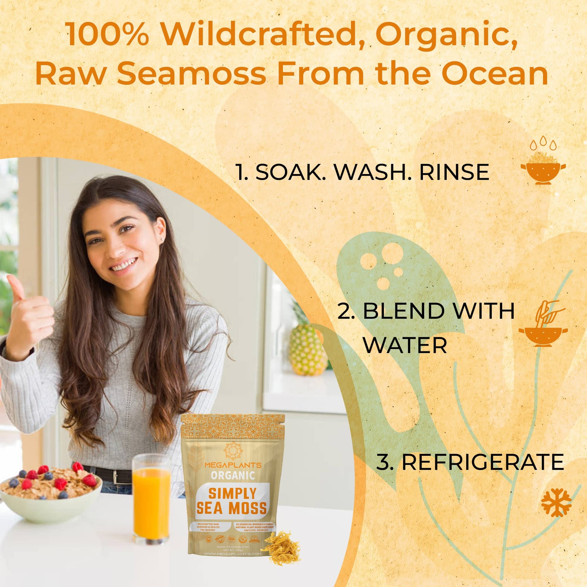MEGAPLANTS Organic Sea Moss | Makes 228 Servings of Seamoss Gel | Pre-Washed MEGAPLANTSBuy Supplements Australia