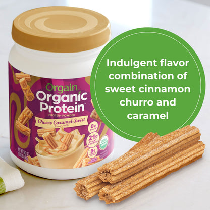 Orgain Organic Vegan Protein Powder, Churro Caramel Swirl - 21g Plant Based Protein OrgainBuy Supplements Australia
