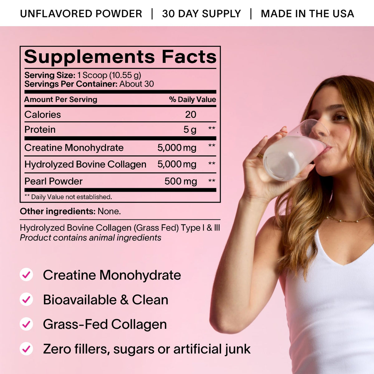 Ladywell Creatine Pearl Complex | 3-in-1 Formula for Women | Creatine Monohydrate, Collagen & Pearl Powder | Supports Energy, Skin Health, Mental Clarity, Metabolism & Lean Muscle | 30 Servings LadywellBuy Supplements Australia