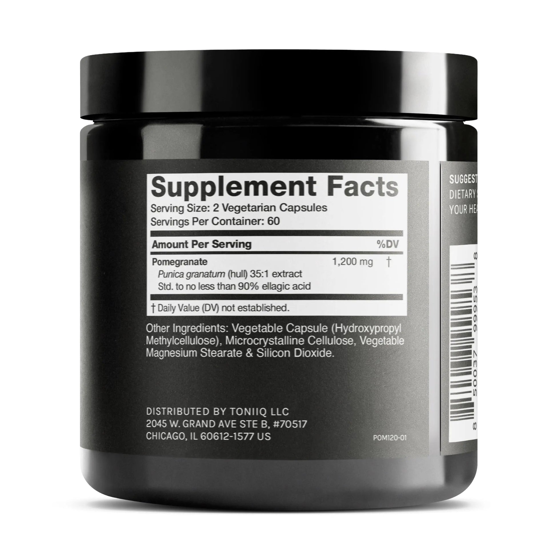 Toniiq Pomegranate Extract - Ultra High Potency 35:1 Extract with 90% Ellagic Acid - Highly Concentrated - Third-Party Lab Tested - 120 Capsules Toniiq buy supplements Au