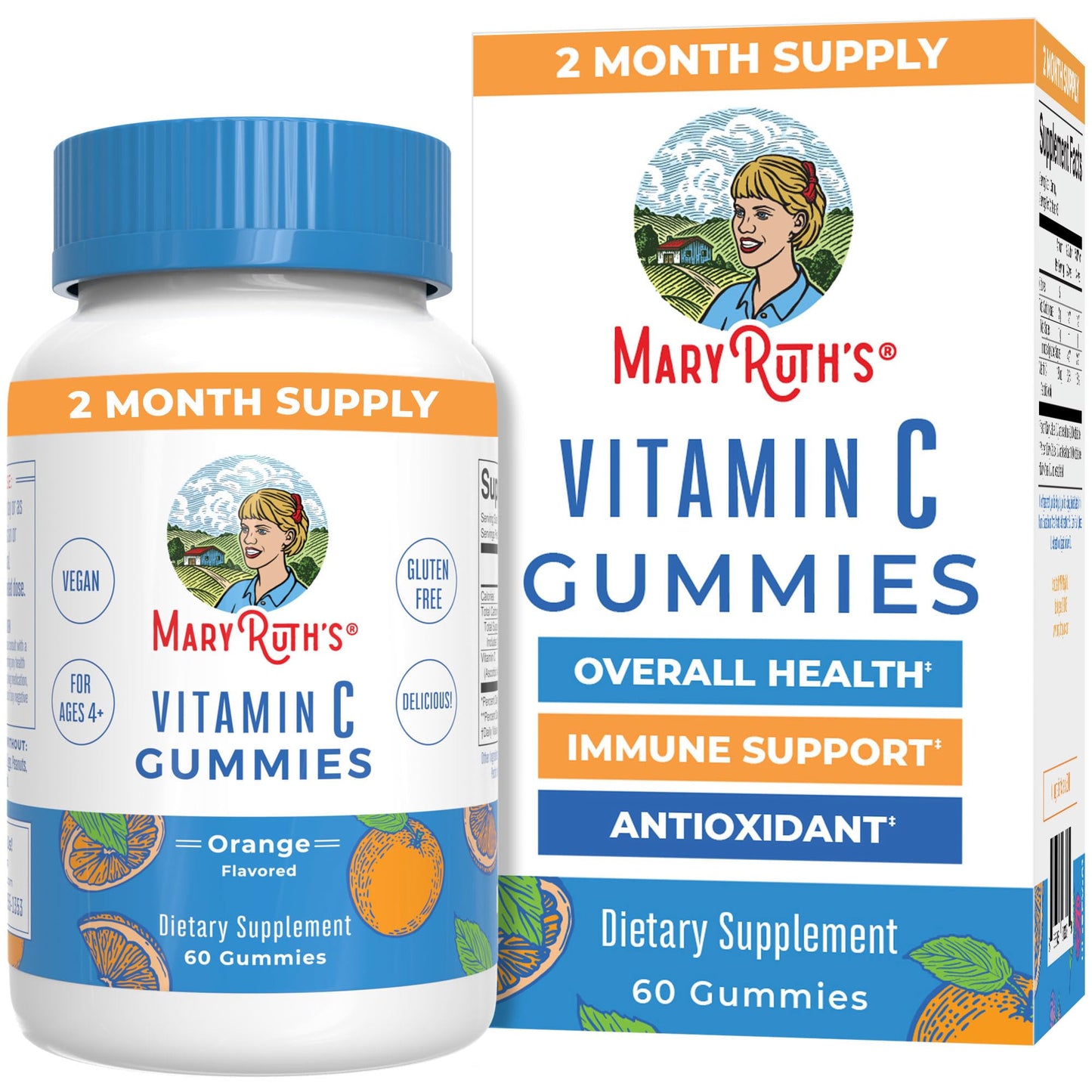MaryRuth Organics Vegan Vitamin C Gummies | 2 Month Supply | Immune Support Supplement for Adults & Kids | Chewable Vitamin C Gummy Vitamins | Non-GMO | Pectin Based | 60 Count MARYRUTH'SBuy Supplements Australia