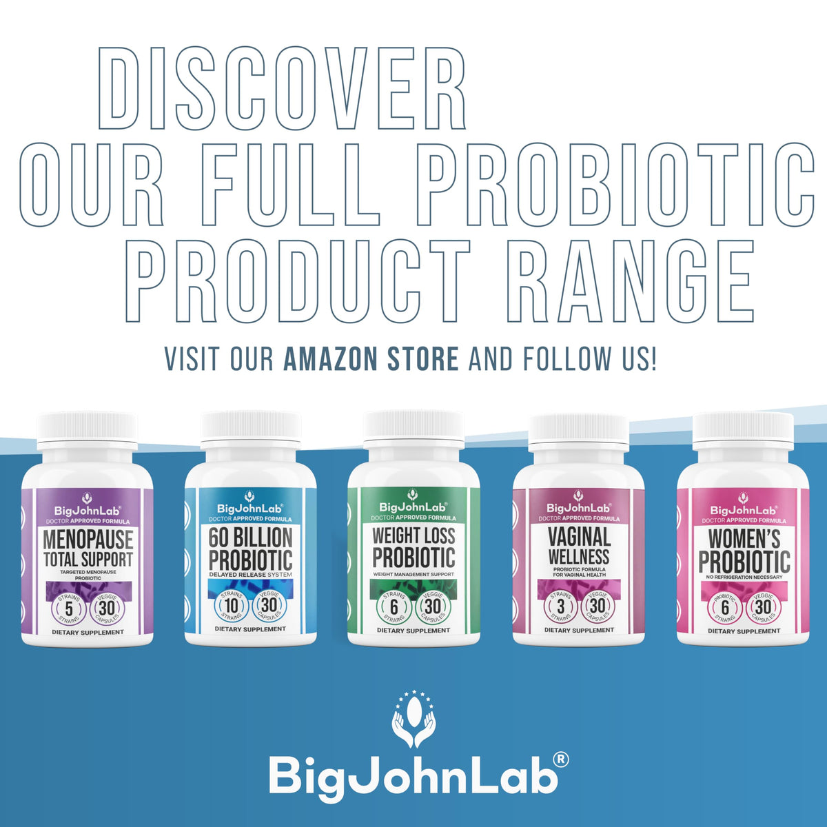 BIGJOHNLAB® - Menopause Total Support – Advanced Probiotic Formula with 5 Strains & 15 Billion CFU, Resveratrol, Black Cohosh, Acacia Fiber, Non-GMO & 100% Vegetarian BIGJOHNLABBuy Supplements Australia