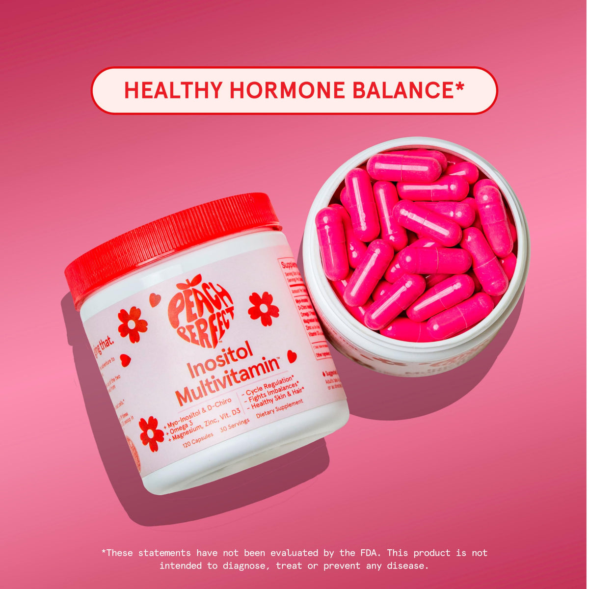 Peach Perfect Inositol Multivitamin – Myo-Inositol & D-Chiro 40:1 Blend, Omega-3, Vitamin D3, Magnesium, Zinc – Supports Women’s Health, Mood, Energy, Supplement – 30 SVG Peach PerfectBuy Supplements Australia
