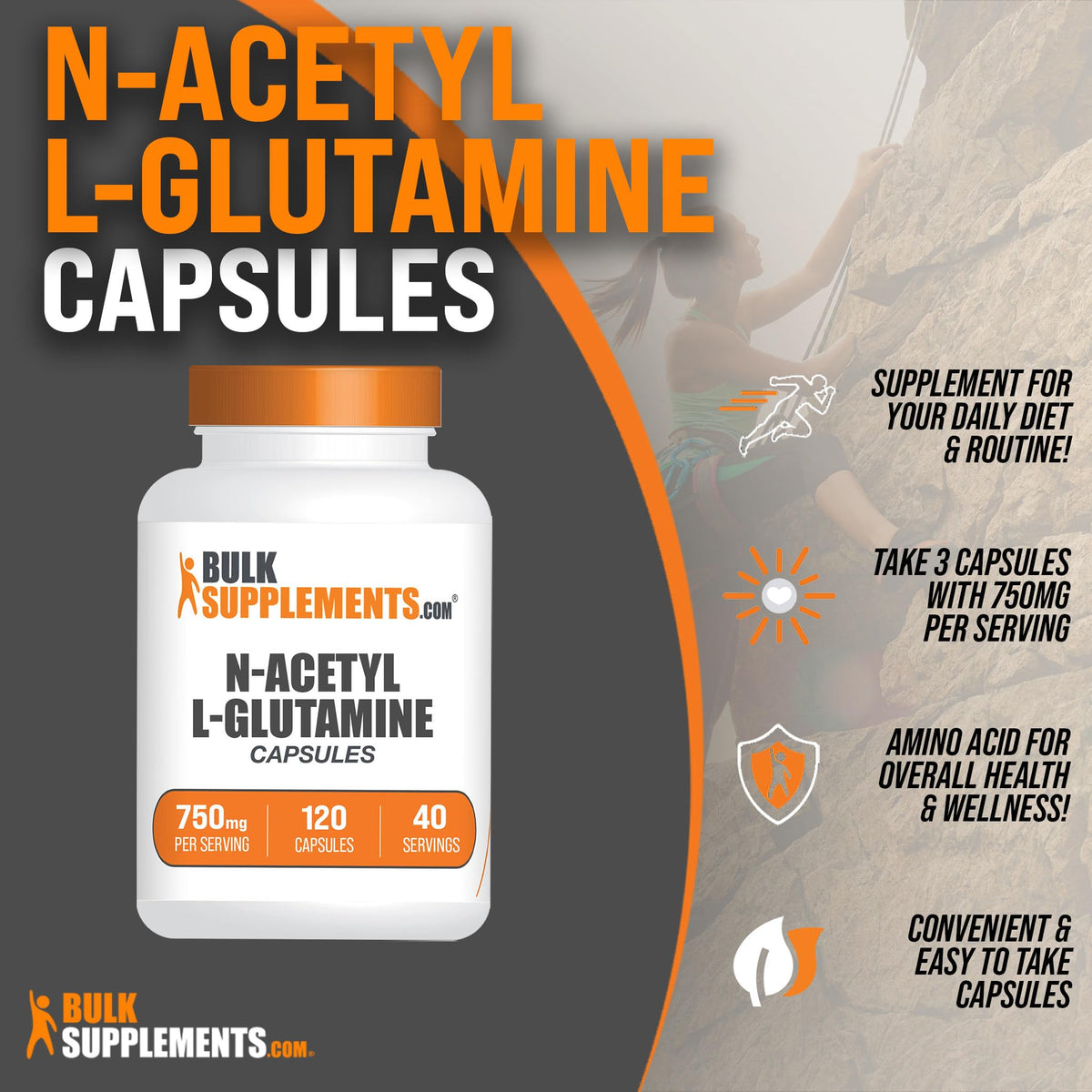 BULKSUPPLEMENTS.COM N-Acetyl L-Glutamine Capsules - Glutamine Supplement BULKSUPPLEMENTS.COMBuy Supplements Australia
