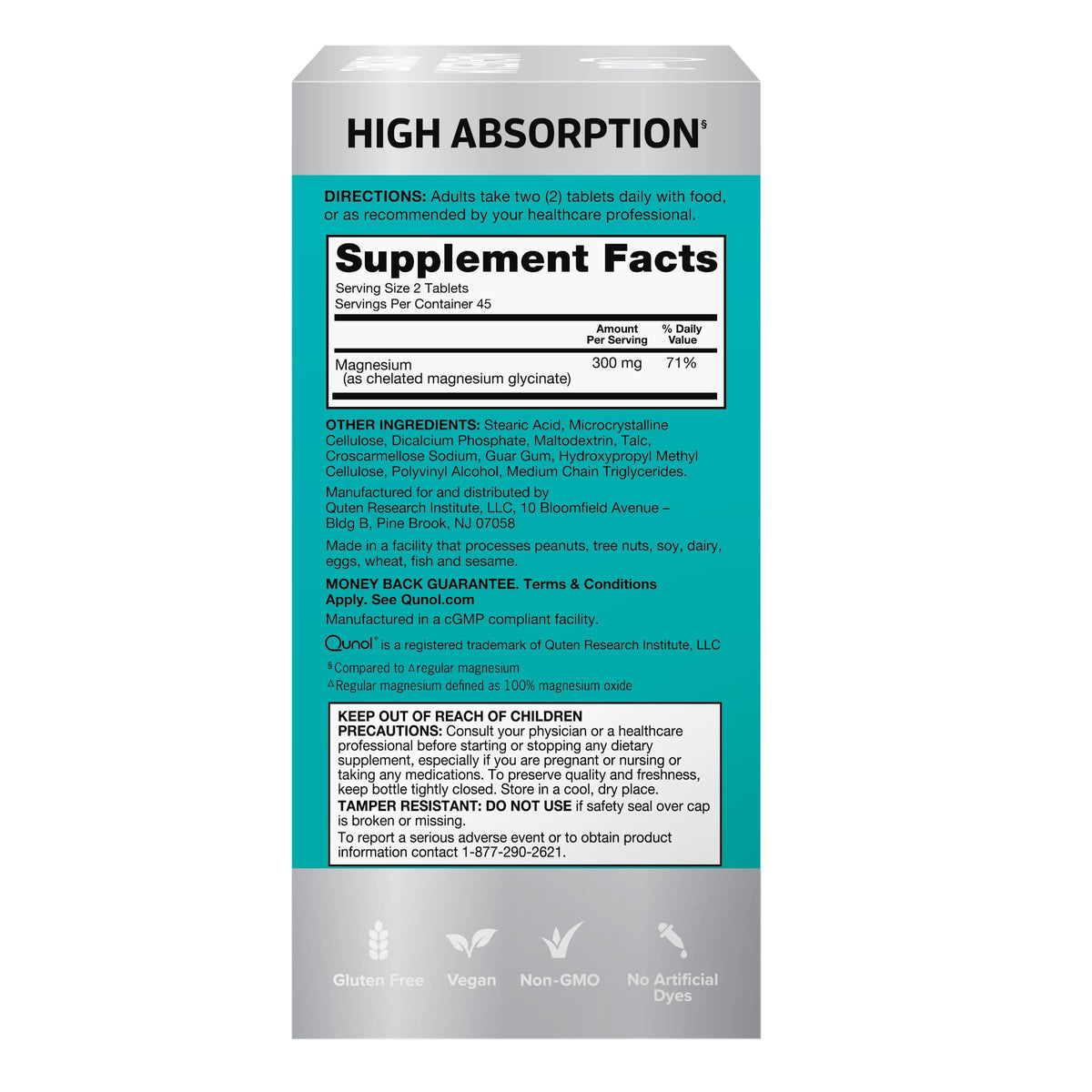 Qunol Magnesium Glycinate 300mg, 100% Glycinate Chelated Magnesium Supplement, 90ct Tablets QunolBuy Supplements Australia