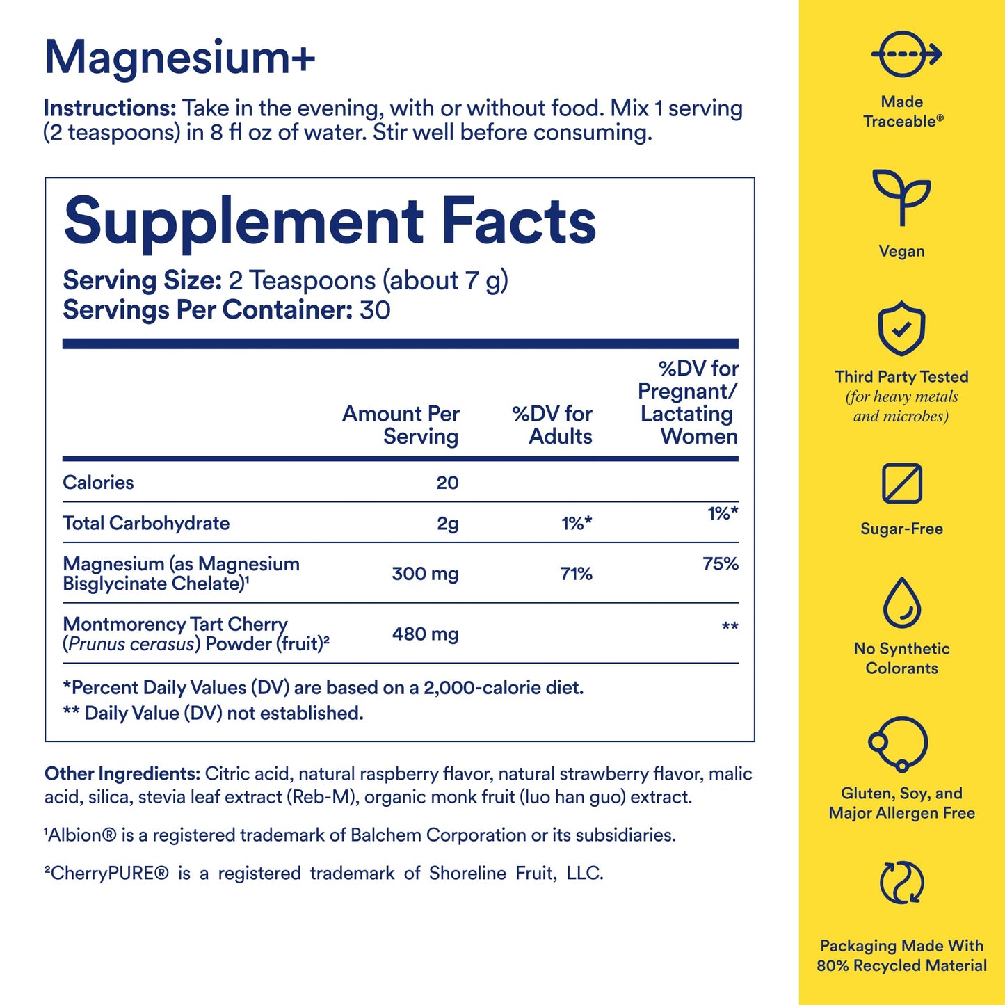 Ritual Magnesium+ Drink Mix Supplement | 2-in-1 Science-Backed Tart Cherry & Gentle on Stomach Magnesium Bisglycinate | Formulated for Mind & Muscle Relaxation | Supports Sleep & Calm | 30 Servings RitualBuy Supplements Australia