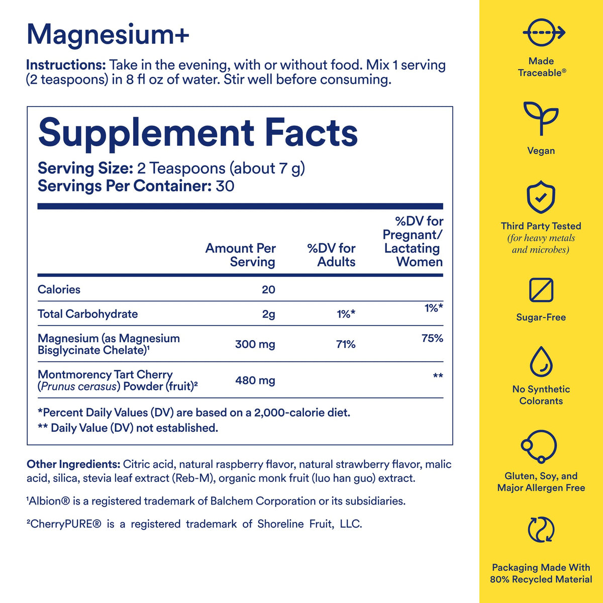 Ritual Magnesium+ Drink Mix Supplement | 2-in-1 Science-Backed Tart Cherry & Gentle on Stomach Magnesium Bisglycinate | Formulated for Mind & Muscle Relaxation | Supports Sleep & Calm | 30 Servings RitualBuy Supplements Australia