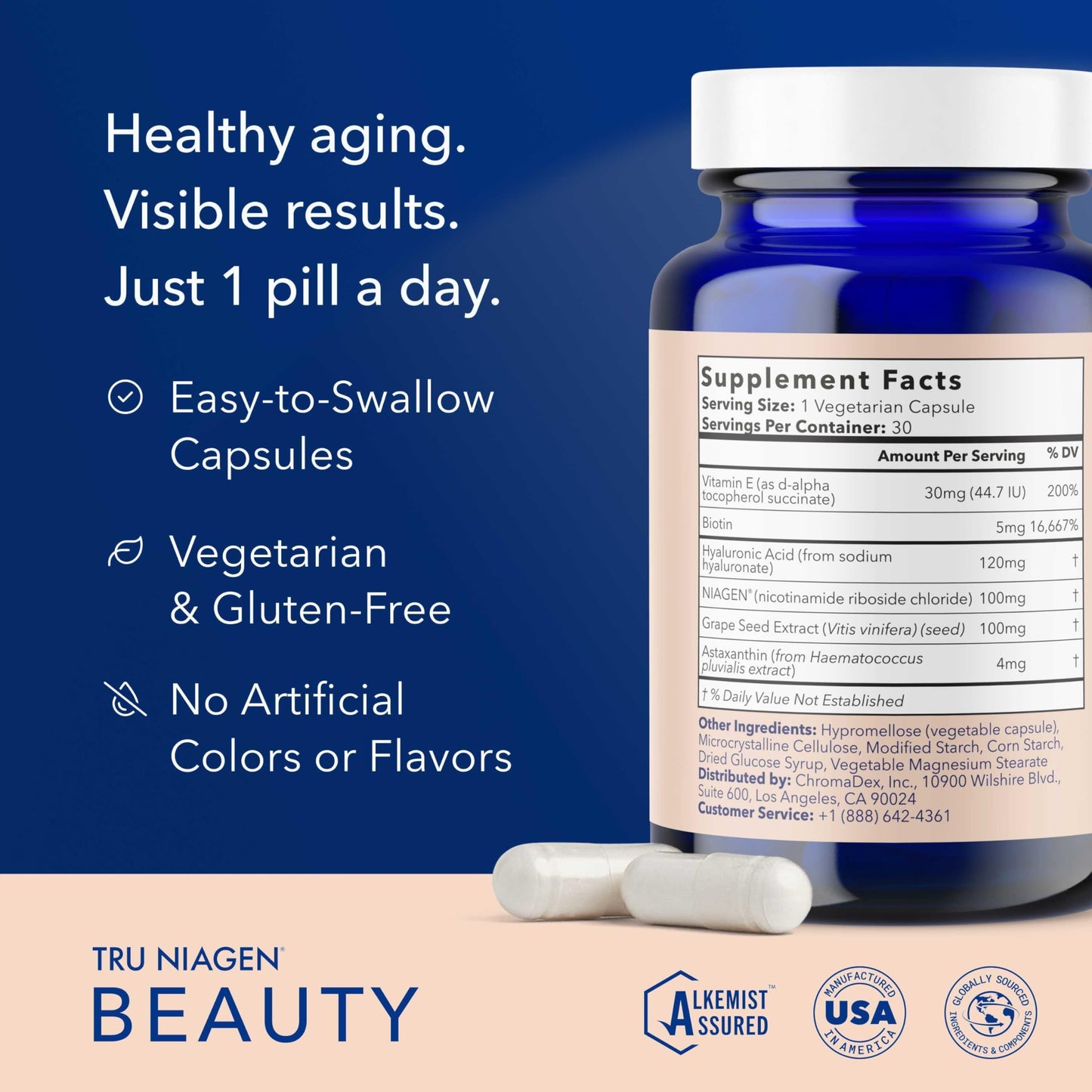 TRU NIAGEN 1,000mg + Beauty Bundle. A Full-Spectrum Bundle for Clinical-Strength Daily NAD+ Support and targeted Beauty Actives for Healthy Skin, Hair, and Nails at The Cellular Level. TRU NIAGENBuy Supplements Australia