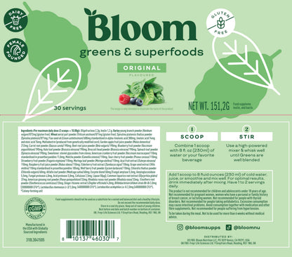 Bloom Nutrition Greens and Superfoods Powder for Digestive Health, Greens Powder Bloom NutritionBuy Supplements Australia