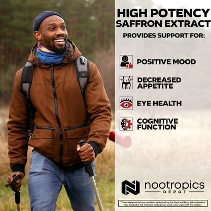Nootropics Depot High Potency Saffron Extract Capsules | 30mg | Minimum 7.5% Crocins and 1% Safranals | Crocus sativus | 60 ct Nootropics DepotBuy Supplements Australia