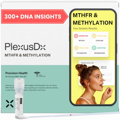 Genetic Methylation Test Kit & MTHFR Testing Kit | 300+ DNA Reports Including MTHFR Gene Variants, COMT, BHMT, AHCY and Folate | Custom Supplement & Meal Plan Recommendations with 10,000 Recipes PlexusDXBuy Supplements Australia