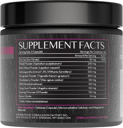 Formulation Factory She's Obsessed: 10-in-1 Hormone Balance Maximizer with Shilajit, Maca, Ashwagandha, DIM, Dong Quai, Zinc & More for Vitality & Balance – 120 Capsules 2 Months Formulation FactoryBuy Supplements Australia