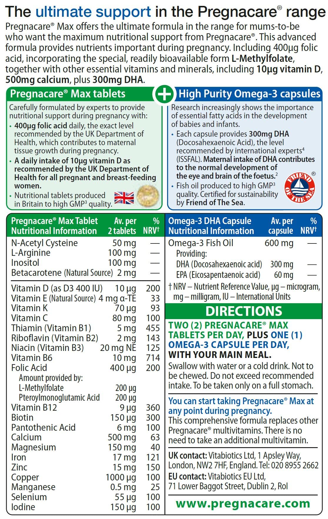 Pregnacare Max, White, 84 Count (Pack of 1) PregnacareBuy Supplements Australia