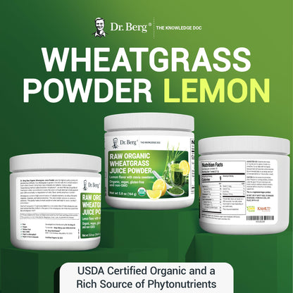 Dr. Berg's Raw Wheatgrass Juice Powder (60 Servings) - USDA Certified Organic Dr. Berg NutritionalsBuy Supplements Australia