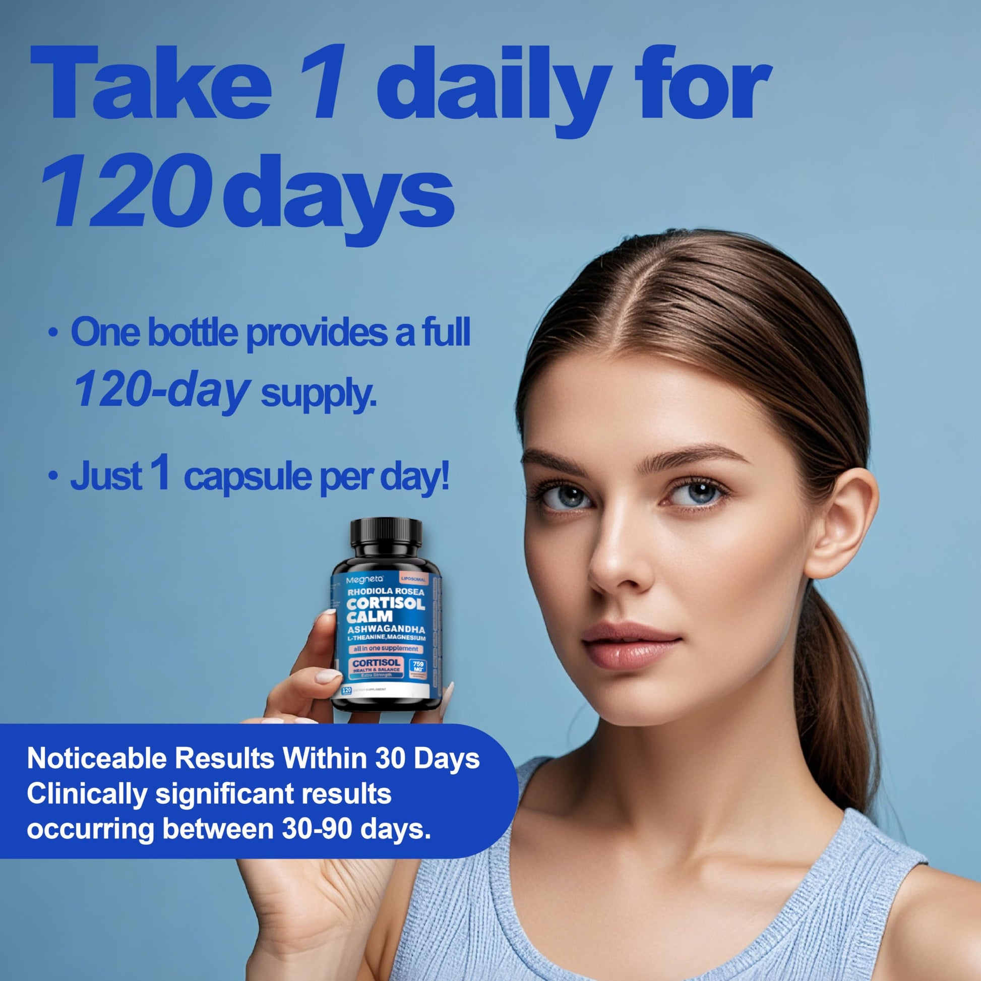 Cortisol Balance & Sleep Support for Women & Men – Natural Calm Formula with Magnesium, Ashwagandha & L-Theanine – Supports Restful Sleep, Relaxation, Focus & Healthy Cortisol Levels – 120 Capsules MEGNETABuy Supplements Australia