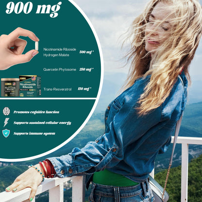 Willbin Liposomal NAD+ Supplement, Nicotinamide Riboside with Resveratrol, NAD Nicotinamide Riboside Boost Energy Focus Anti-Aging for Women & Men - 80 Vegan Capsules WillbinBuy Supplements Australia